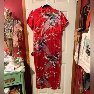 LADGUDAN Red Asian style Dress